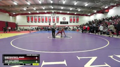 157 lbs Champ. Round 2 - Khryspatrick Jones, Victor Valley College vs Sam Gallardo, University Nevada Las Vegas