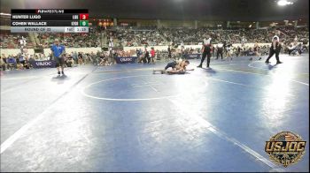 92 lbs Round Of 32 - Hunter Lugo, Liberty Warrior Wrestling Club vs Cohen Wallace, Kingfisher YellowJackets