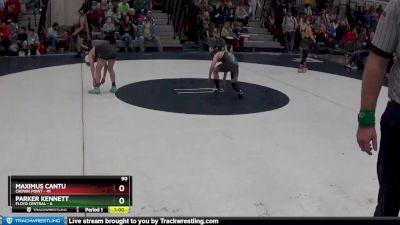 90 lbs Round 3 (4 Team) - Maximus Cantu, Crown Point vs Parker Kennett, Floyd Central