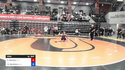 123 lbs Semifinal - Carolina Moreno, Southern Oregon vs Haley Narahara, Menlo College