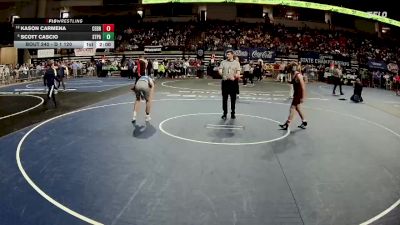 D 1 120 lbs Champ. Round 2 - Scott Cascio, St. Paul`s vs Kason Carmena, Central - B.R.