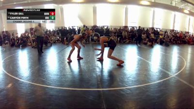 120 lbs Champ. Round 1 - Tyler Gill, Hanover Hawkeye Youth Wrestlin vs Canyon Firth, Poquoson Athletic Association