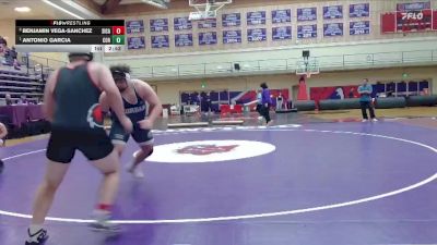 285 lbs 1st Place Match - Antonio Garcia, Corban University vs Benjamin Vega-Sanchez, Simpson (Calif.)