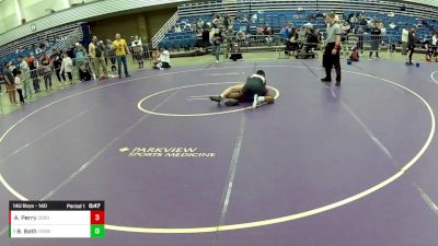 14U Boys - 140 lbs Semis - Brooks Bath, Touch Of Gold Wrestling Club vs Amir Perry, CORDOBATRAINED