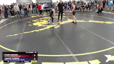 98 lbs Round 5 - Tycer Watson, Mid Valley Wrestling Club vs Lennox Konrad, Juneau Youth Wrestling Club Inc.