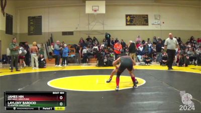 89 lbs Cons. Round 2 - Laylony Barocio, Gladiator Wrestling vs James Hin, Red Wave Wrestling