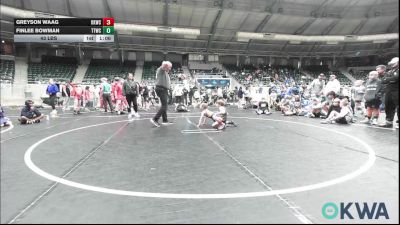 43 lbs Semifinal - Greyson Waag, Keystone Kids Wrestling Club vs Finlee Bowman, TTWC Cream