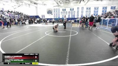 130 lbs Cons. Round 1 - Isabella Sampson, Murrieta Valley vs Violette Santillan, San Dimas