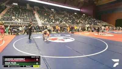 108 lbs Cons. Round 1 - Wade Milek, Lander USA Wrestling vs Jackson Vanderbilt, Eastside United Wrestling Club