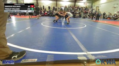 82 lbs Rr Rnd 1 - Emerson Rollings, Tulsa Blue T Panthers vs Presley Williams, Sperry Wrestling Club