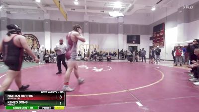 215 lbs Quarterfinal - Nathan Hutton, West Valley vs Kenzo Dong, Patriot