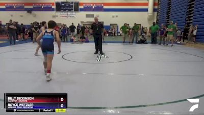 102 lbs Semifinal - Billy Dickinson, Hanover Hawkeye vs Royce Wetzler, Virginia Team Predator