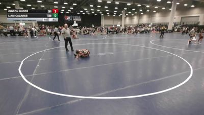 70 lbs Cons. Quarters - Liam Cazares, Toss Em Up Wrestling Academy vs Gideon Huber, Sebolt Wrestling Academy