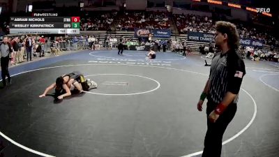D 3 144 lbs 5th Place Match - Abram Nichols, St. Mary`s vs Wesley Kirkpatrick, Church Point