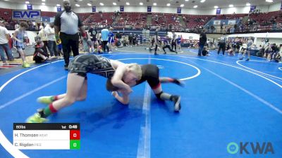 80 lbs Consi Of 4 - Hayden Thomsen, Weatherford Youth Wrestling vs Cason Rigdon, Piedmont