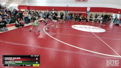 63-67 lbs Round 4 - Cooper Walker, PVBC Warriors vs Maverick Mendez, Junior Bulldogs