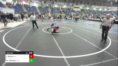 130 lbs 5th Place - Vincent Bravo, Fort Lupton vs Wyat Johnson, Fowler Wrestling Club