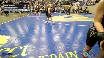 43 lbs Rr Rnd 2 - Lynnlee Johnston, Mannford Pirate Youth Wrestling vs Sadie Beavers, Harrah Little League Wrestling