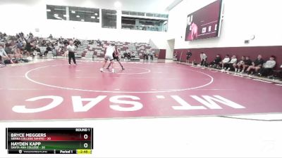 285 lbs Round 1 (3 Team) - Hayden Kapp, Santa Ana College vs Bryce Meggers, Sierra College (White)