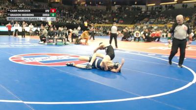 120 Class 1 lbs Cons. Semi - Cash Hancock, St. Pius X (Festus) vs Gradon Hedberg, Centralia