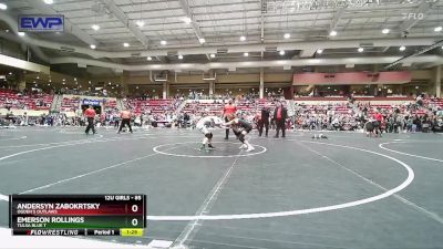 85 lbs Champ. Round 1 - Andersyn Zabokrtsky, Ogden`s Outlaws vs Emerson Rollings, Tulsa Blue T