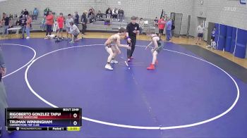 120 lbs 5th Place Match - Rigoberto Gonzlez Tapia, Scappoose Wrestling vs Truman Winningham, Cornerstone Mat Club