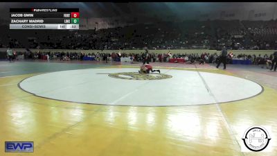 84 lbs Consolation - Jacob Gwin, Fort Gibson Youth Wrestling vs Zachary Madrid, Lincoln Christian