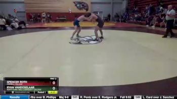165 lbs Cons. Round 2 - Spencer Roth, Cornell College vs Ryan VanDoselaar, North Iowa Area Community College
