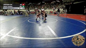 58 lbs Round Of 32 - Shepherd Cox, Coweta Tiger Wrestling vs Brady Culwell, Dodge City Wrestling Academy