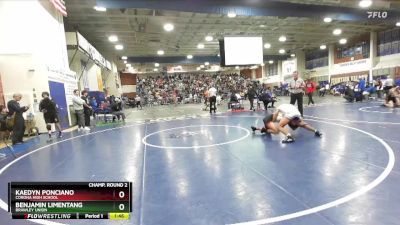 113 lbs Champ. Round 2 - Kaedyn Ponciano, Corona High School vs Benjamin Limentang, Brawley Union