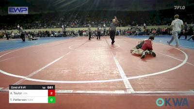 105 lbs Consi Of 8 #1 - Atticus Taylor, Lions Wrestling Academy vs Tj Patterson, Team Tulsa Wrestling Club