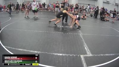 100 lbs Round 6 (8 Team) - Braylen Calhoun, Pedraza Wrestling vs Gavin Horne, Backyard Brawlers Red