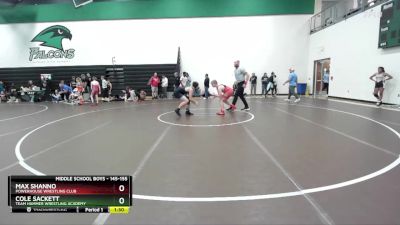 145-155 lbs Round 1 - Cole Sackett, Team Hammer Wrestling Academy vs Max Shanno, Powerhouse Wrestling Club