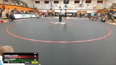 120 lbs Quarterfinal - Eve Shivers, Pinedale vs Makella Keith, Worland High School