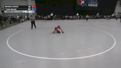 115 lbs Champ. Rd Of 64 - Melissa Acosta, Legacy Wrestling Center vs Leah Willen, Ohio