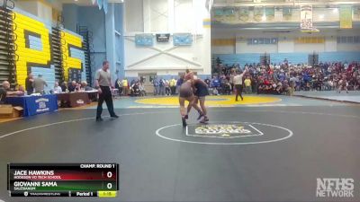 165 lbs Champ. Round 1 - Giovanni Sama, Salesianum vs Jace Hawkins, Hodgson Vo Tech School