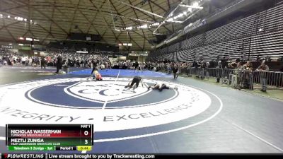 49 lbs Champ. Round 2 - Meztli Zuniga, Team Aggression Wrestling Club vs Nicholas Wasserman, Tumwater Wrestling Club