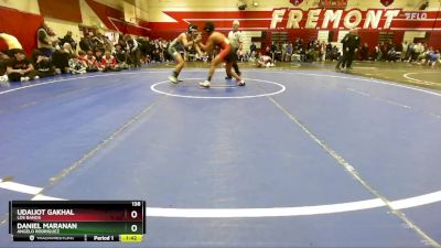 138 lbs Champ. Round 2 - Daniel Maranan, Angelo Rodriguez vs Udaijot Gakhal, Los Banos