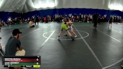 72 lbs Round 3 (3 Team) - Kash Kennedy, Silo WC vs Weston Bezeau, Michigan Gold Pitbulls