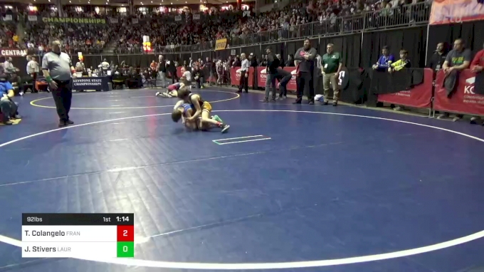 92 lbs Consy 3 - Titus Colangelo, Franklin Regional vs Jimmy Stivers ...