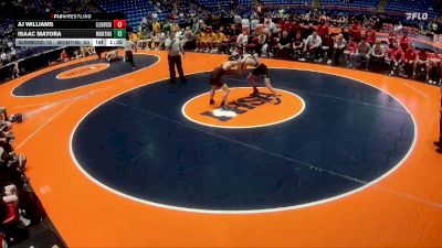 132 lbs Quarterfinals (8 Team) - Aj Williams, Chatham (Glenwood) vs Isaac Mayora, Lombard (Montini)