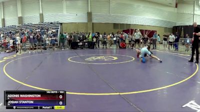 102 lbs Quarterfinal - Adonis Washington, IL vs Josiah Stanton, IN