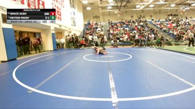 Girls 140 lbs 5th Place Match - Grace Saso, Mitty Girls vs Peyton Frost, Santa Teresa Girls