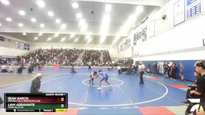 113 lbs Champ. Round 1 - Sean Garcia, Friendly Hills Wrestling Club vs Liam Agravante, Chino Hills WC