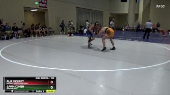 150 lbs Cons. Semi - Alia Vickrey, Ruckus Wrestling Club vs Gavin Cohen, Unattached