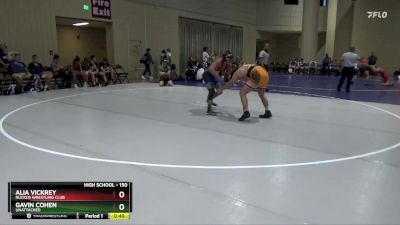 150 lbs Cons. Semi - Alia Vickrey, Ruckus Wrestling Club vs Gavin Cohen, Unattached