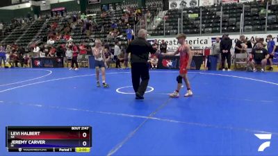 97 lbs Quarterfinal - Levi Halbert, NE vs Jeremy Carver, IN