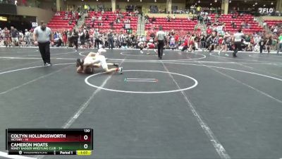 130 lbs Round 2 (6 Team) - Cameron Moats, Honey Badger Wrestling Club vs Coltyn Hollingsworth, Victory