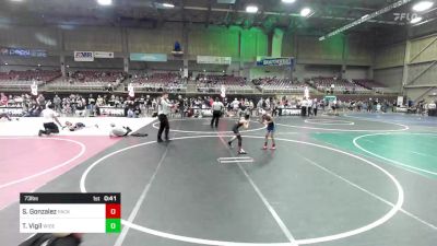 73 lbs Consi Of 4 - Sonny Gonzalez, Pack Em Out vs Torrance Jeter Vigil, Widefield WC