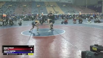 130 lbs Round 1 (16 Team) - Reece Martin, Adrian College vs Emily Frost, Iowa